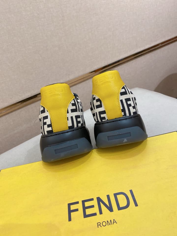 Fendi Calfskin Leather Loafers in Navy White Monogram