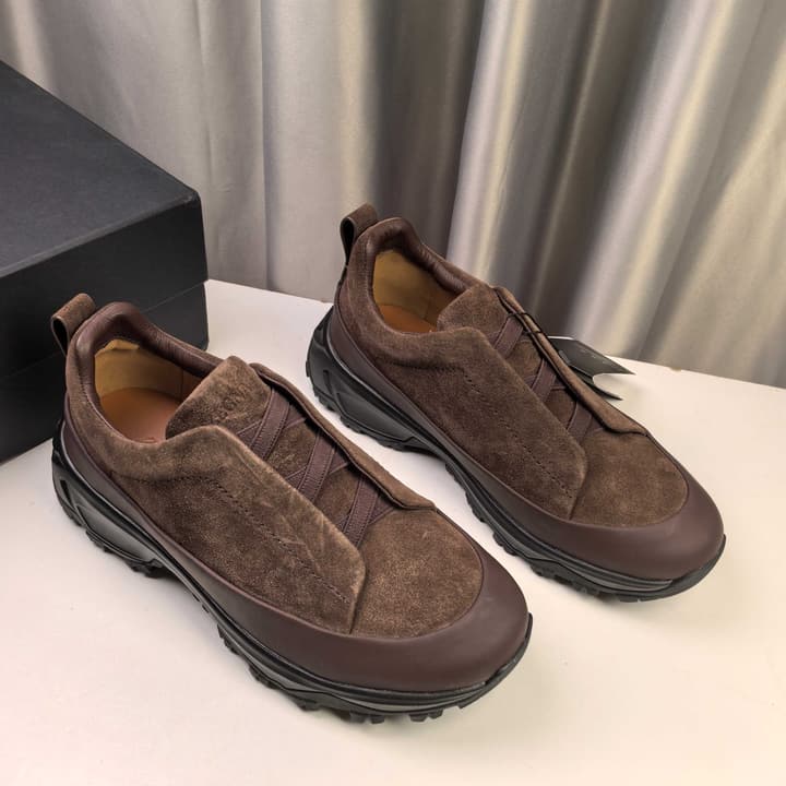 Ermenegildo Zegna Triple Stitch™ Monte Luxury Casual Shoes in Black Leather