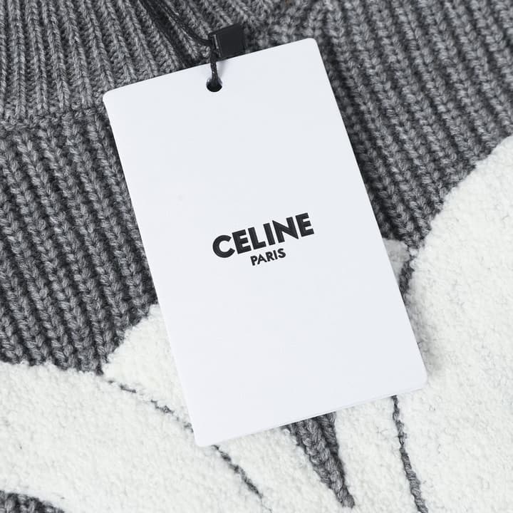 Celine Arc de Triomphe Logo Wool Sweater – 25FW in Grey