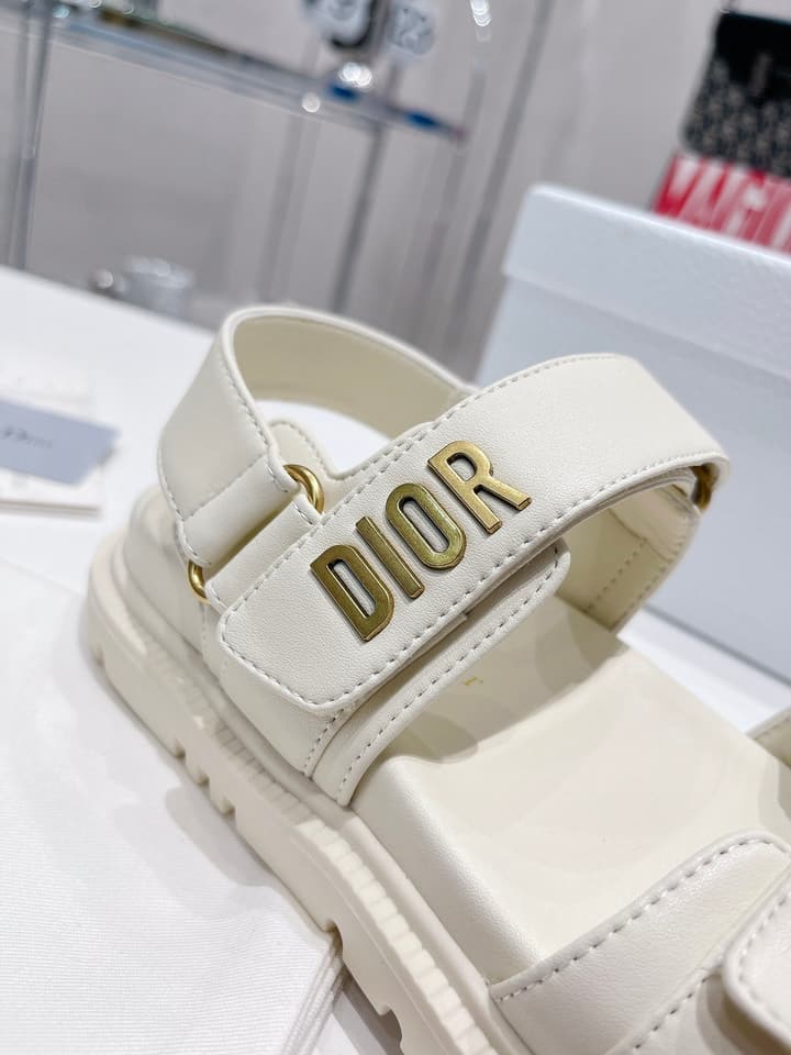 Dior 2022 New Color Velcro Sandals in Gold