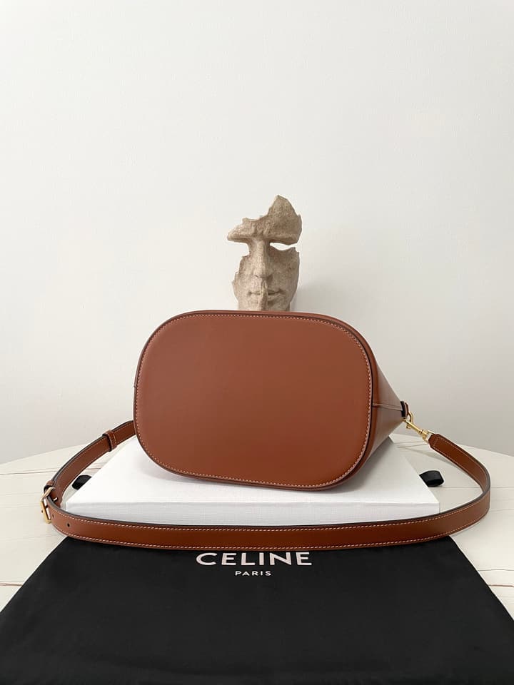 Celine Louise Triomphe Bucket Bag in Black