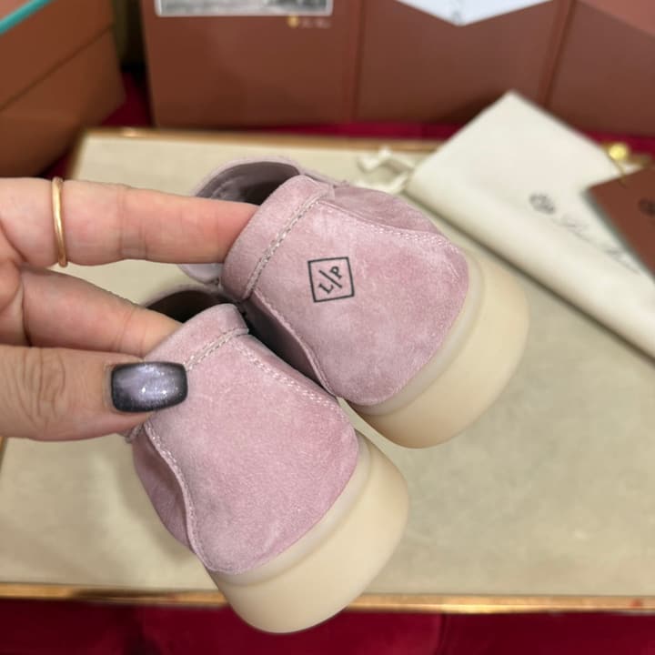 Loro Piana Summer Charms Walk Loafers – Kids Collection in Dusty Lavender Pink