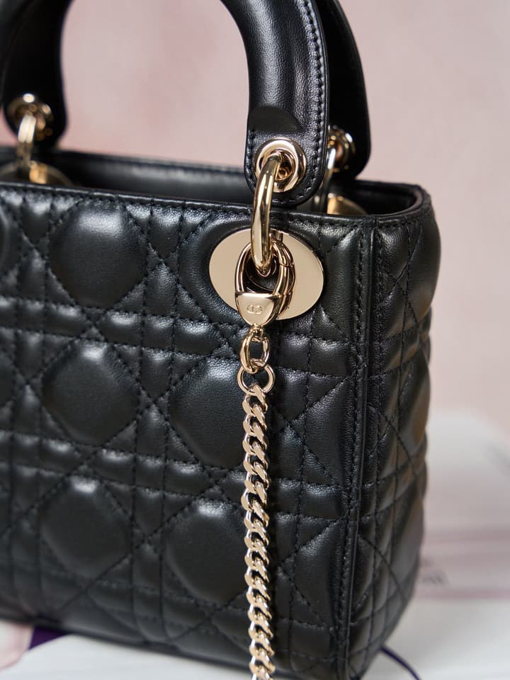 Dior Classic Lady Lambskin Handbag in Blush Pink