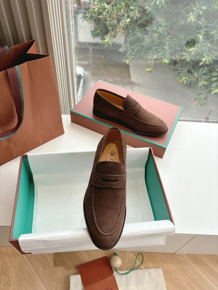 Loro Piana Loafers in Black Suede