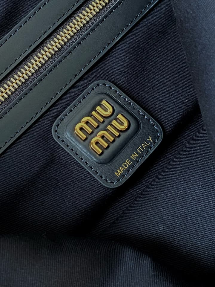 Miu Miu Corduroy Tote Bag in Navy Blue Corduroy Tote