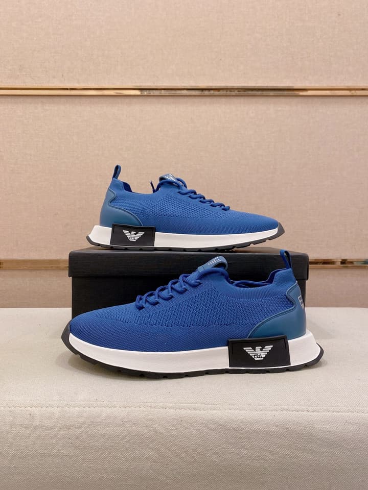 Armani Official Synchronized Knit Sneakers in Dark Grey Knit