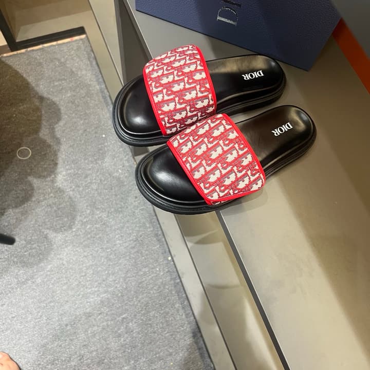 Dior Luxury Slides in Black Textured