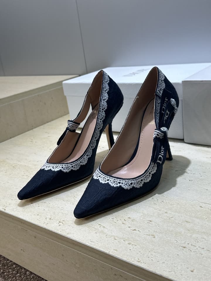 Dior J'Adior Dentelle Jelly Bow Pumps – 2026 Early Spring Collection in Black 6.5cm Heel
