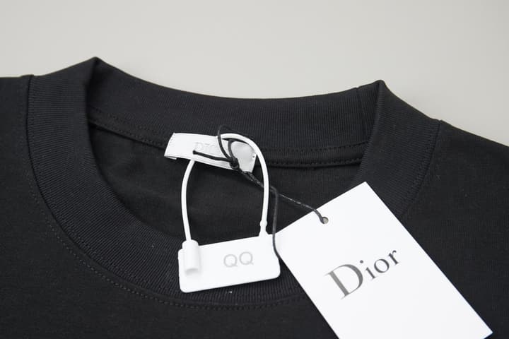 Dior Logo Embroidered Short-Sleeve T-Shirt – 26SS Early Spring Collection in Black