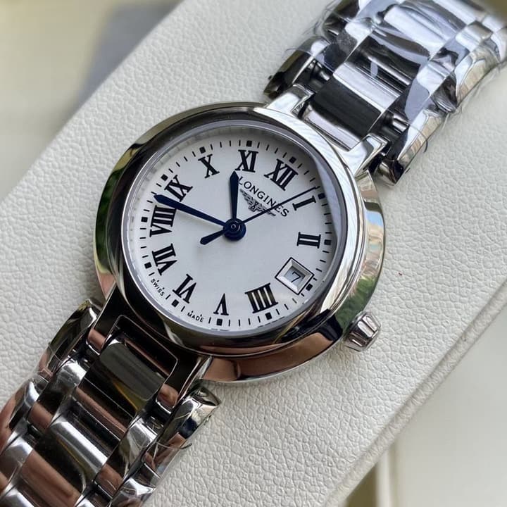 Longines Xin Yue Series Moonphase Watch in Steel Bracelet White Dial