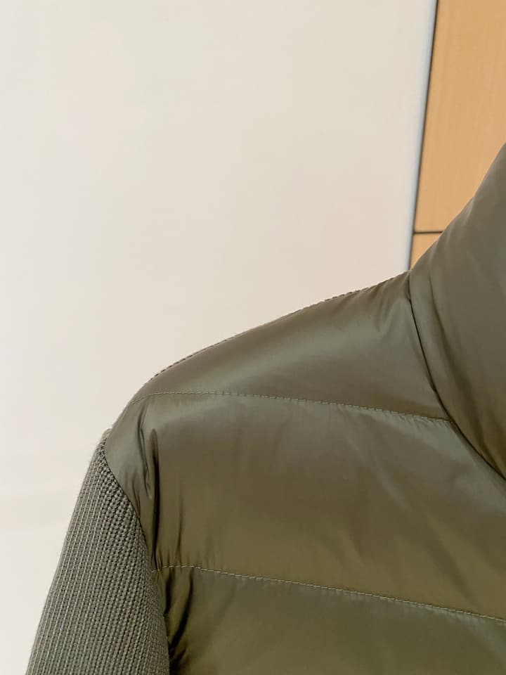 Prada Spliced Knit Down Jacket – FW2024 in Black Knit Down Jacket