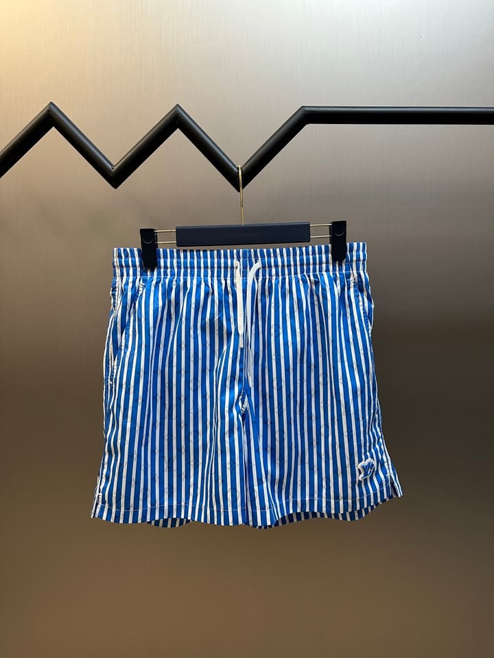 Louis Vuitton Striped Print Beach Shorts in Blue
