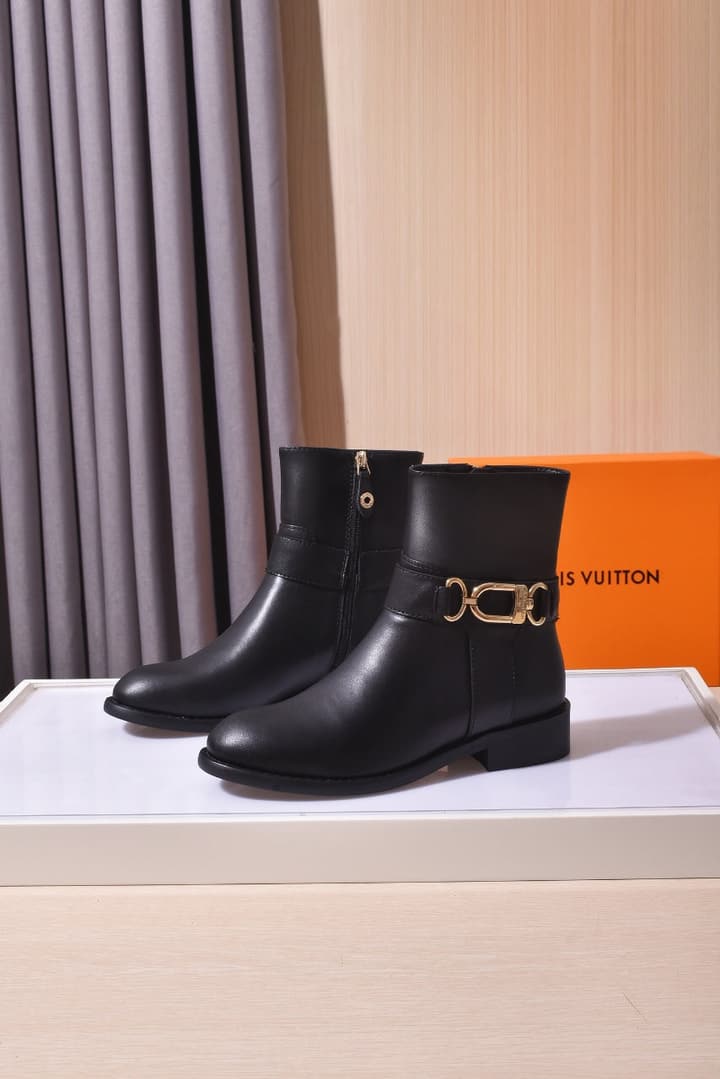 Avant-Garde Footwear Co. Classic Calfskin Boots in Black Monogram Buckle Boot