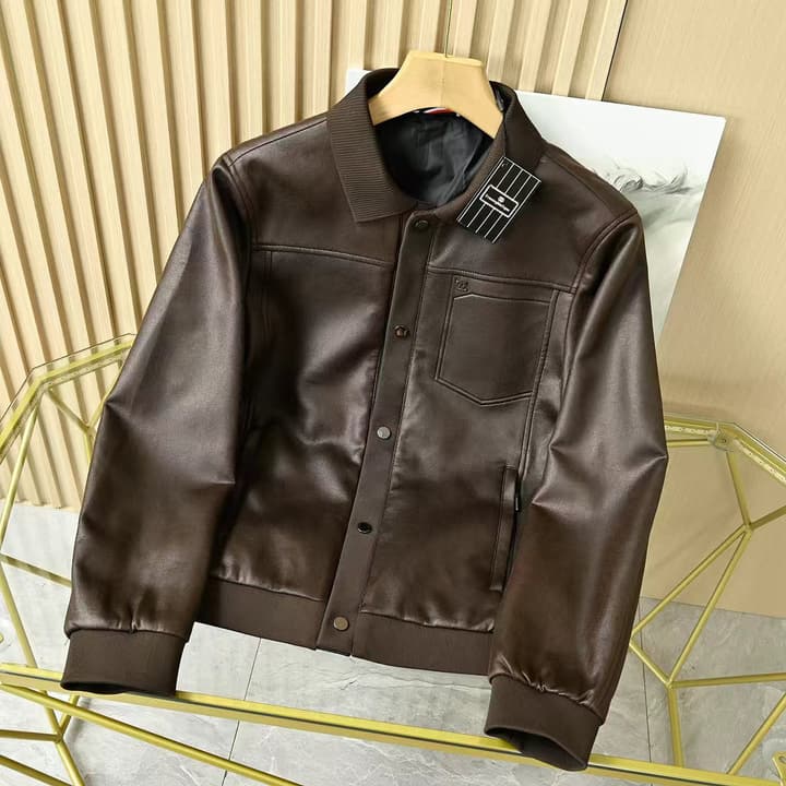Zegna Lapel Leather Jacket – 2025FW in Classic Black