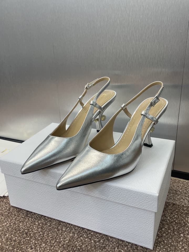 Dior Tribales Pearl Logo Heeled Mules – 2025 Spring/Summer Collection in Gold