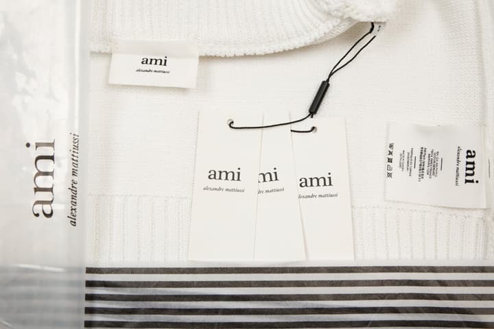 Ami Paris Classic Heart Embroidered Crewneck Sweater in Black