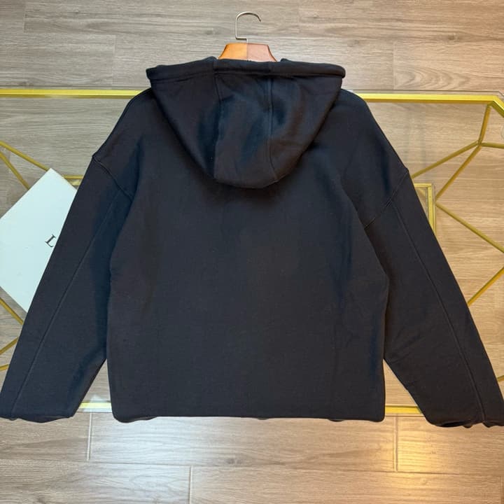 Loewe Anagram Leather Embroidered Hooded Sweatshirt – 25FW in Dark Charcoal