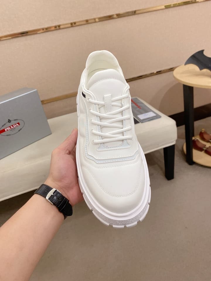 Prada Men's Waterproof Air Cushion Sneakers in Dark Grey