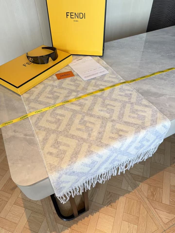 Fendi FF Monogram Cashmere Scarf