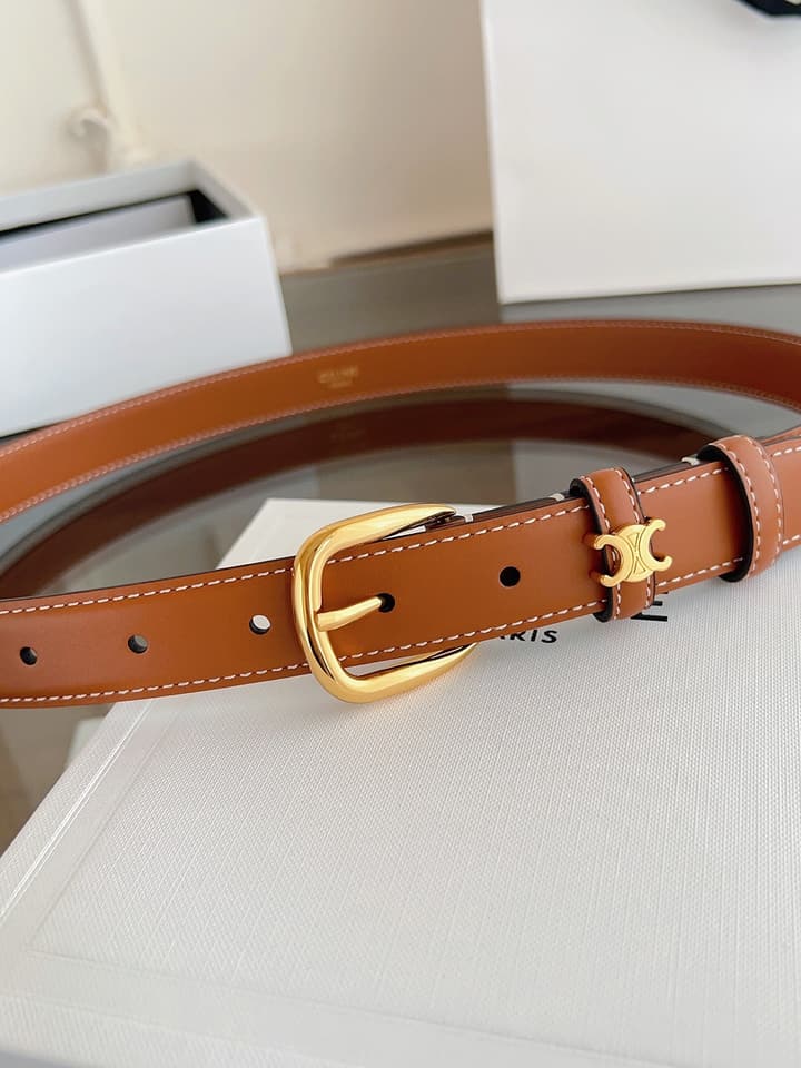 Celine Vivienne Taurillon 25mm Belt in Black Taurillon Leather