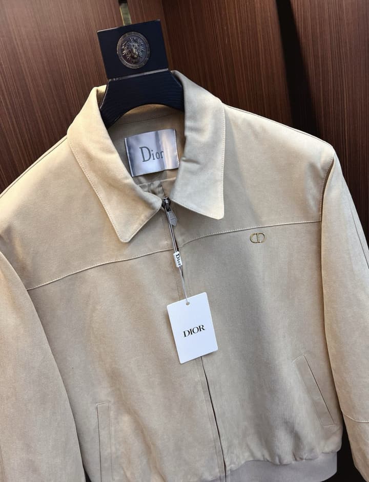 Dior Classic Men's Suede Bomber Jacket in Cognac Brown Suede Jacket