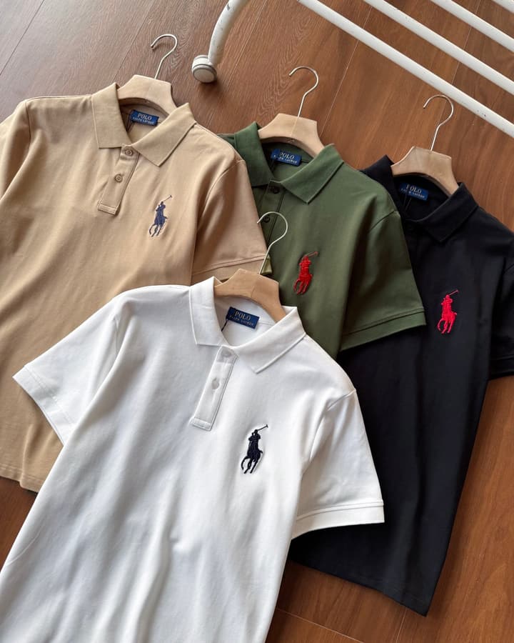 Ralph Lauren Large Logo Cotton Polo Shirt in Army Green