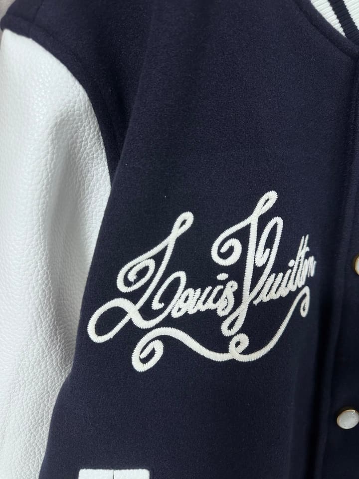 Louis Vuitton Seashell Embroidery Bomber Jacket – Nautical Collection – 24FW in Navy Blue With White Sleeves
