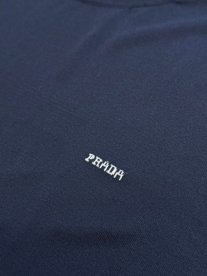 Prada Jacquard Short-Sleeve Sweater
