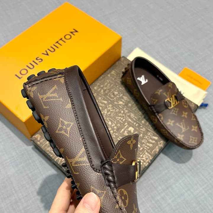 Louis Vuitton Men's Monogram Driving Shoes in Black