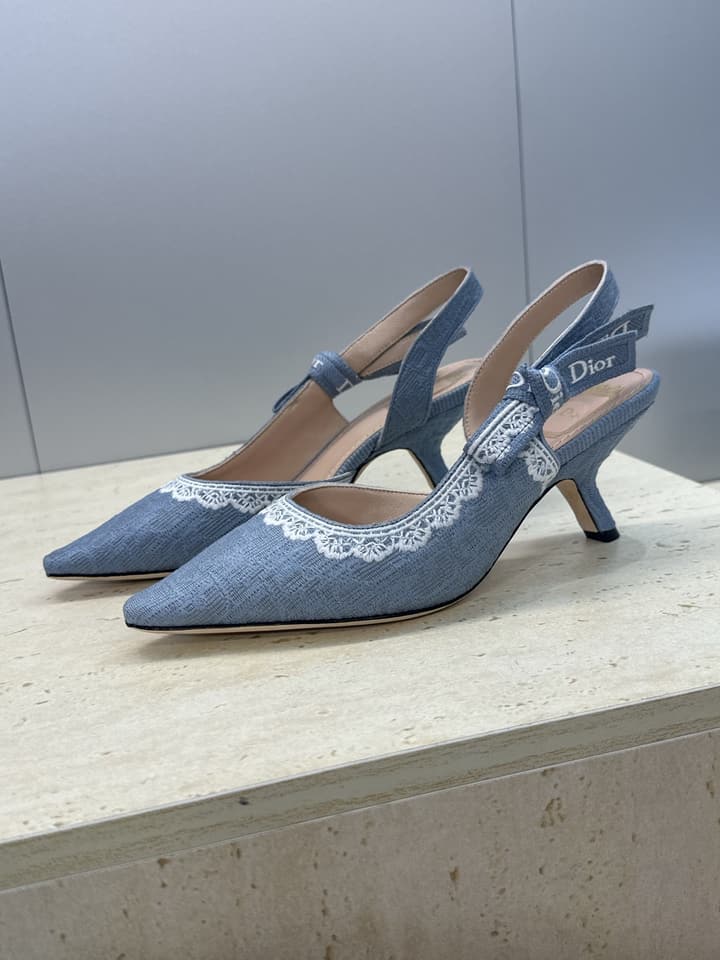 Dior J'Adior Dentelle Slingback Heels – 2026 Early Spring Haute Couture Collection in Beige