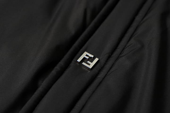 Fendi Collared Gabardine Jacket in Black Gabardine Jacket