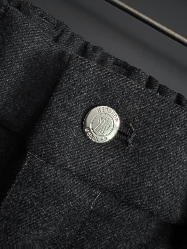 Moncler 2025 Pure Cotton Casual Trousers in Charcoal Gray