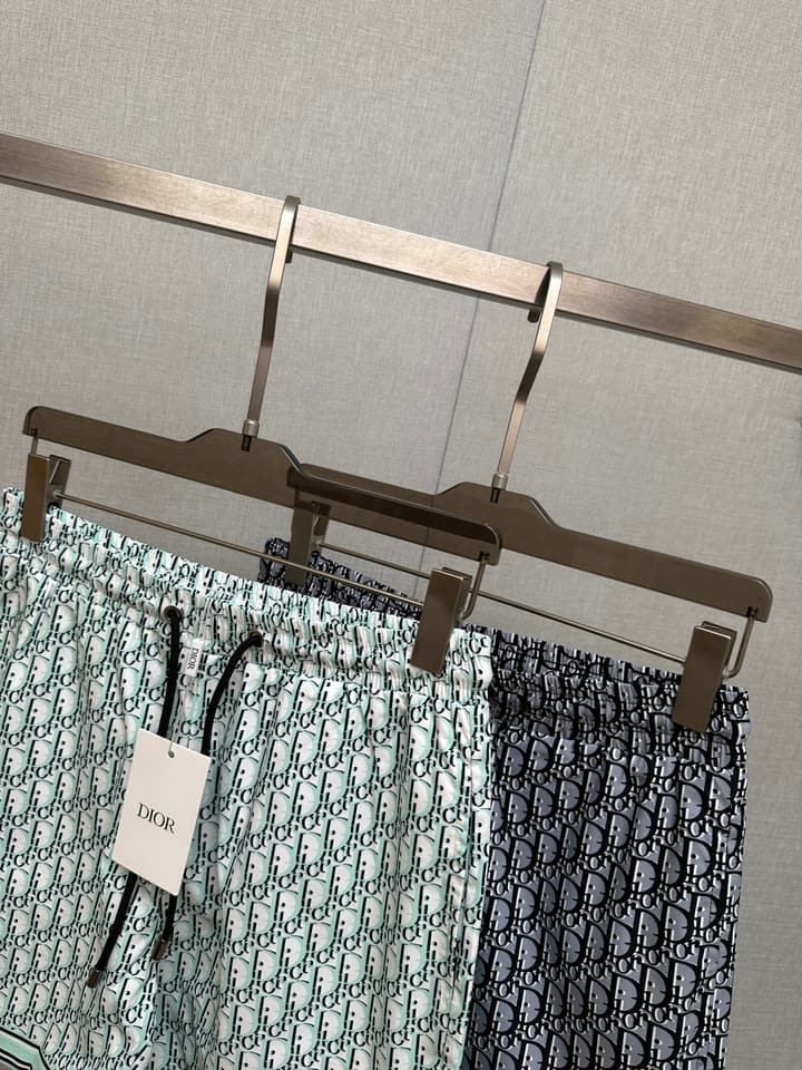 Dior Men's Casual Beach Shorts – 2025SS Collection in Black Dior Band Monogram