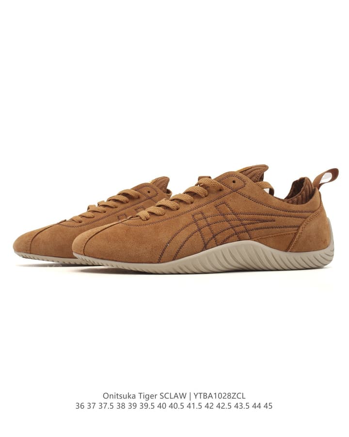 Onitsuka Tiger SCLAW Low-Top Casual Sneakers in Tan Upper With Beige Sole
