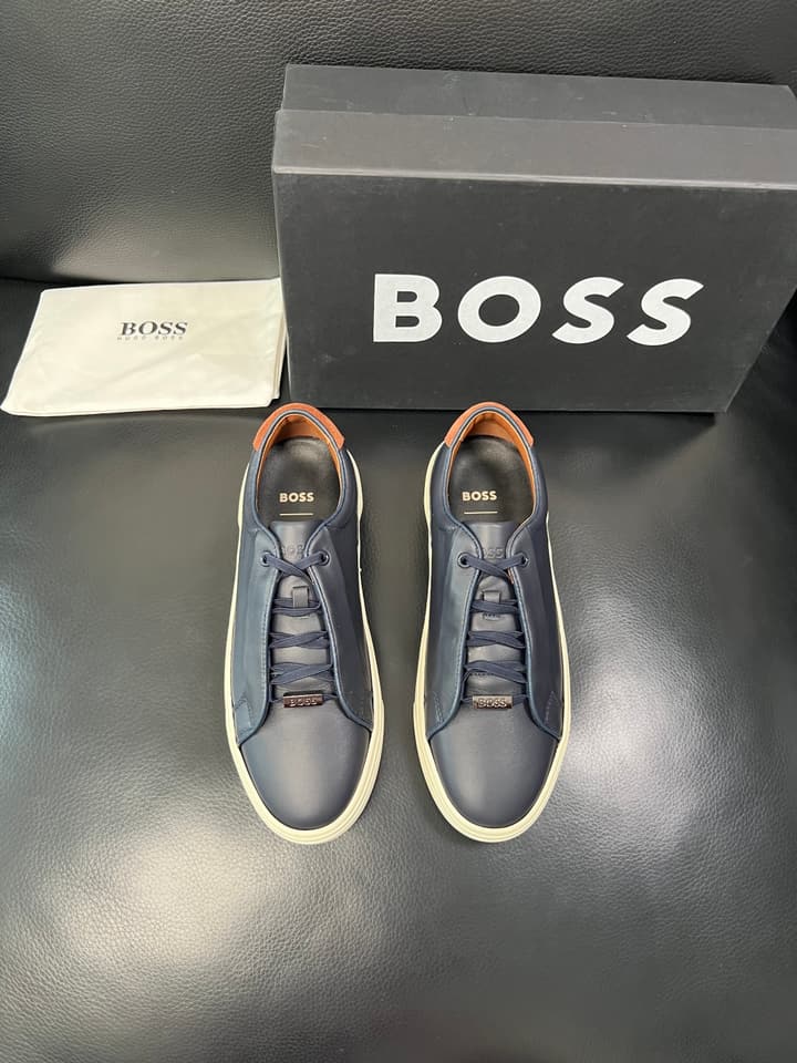 Boss Panelled Leather Sneakers