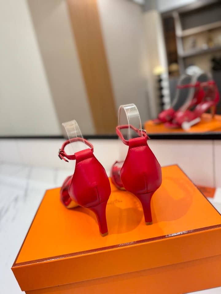 Hermès Classic Smooth Cowhide Heels – 6.5cm in All White