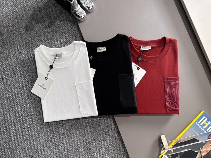 Moncler Woven Pocket Embroidery Logo T-Shirt – 2025SS in Black