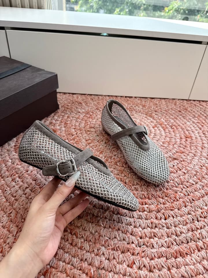 Alaïa Hidden Heel Fishnet Mules – 2026SS in Silver