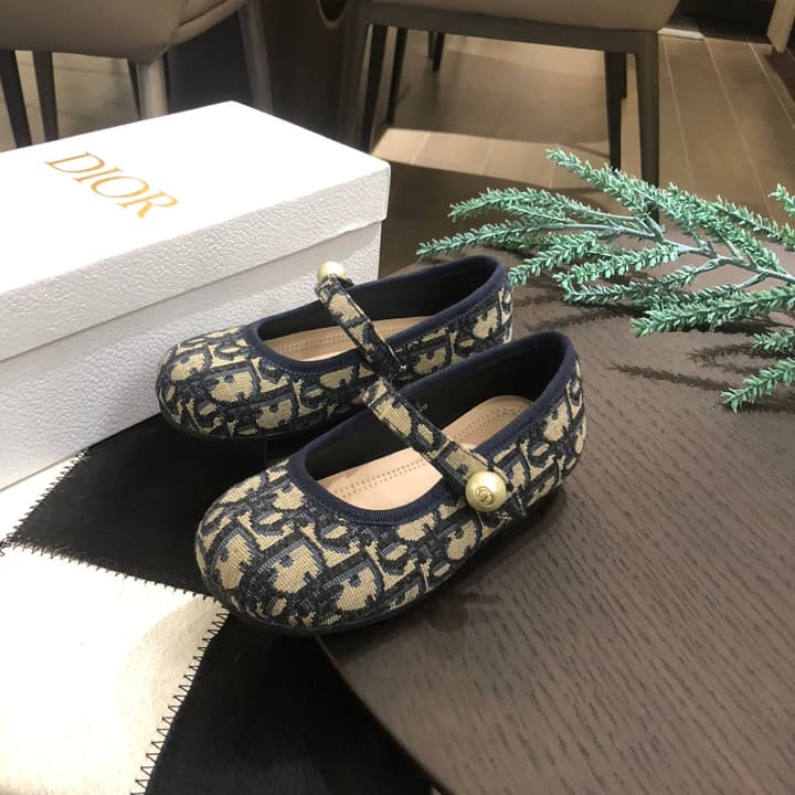 Dior DioBady Ballet Quilted Flats – Kids Collection – 2024SS in Black Quilted With Pearl Strap