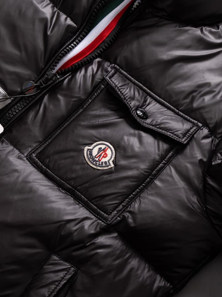 Moncler Three-Color Striped Short Down Jacket