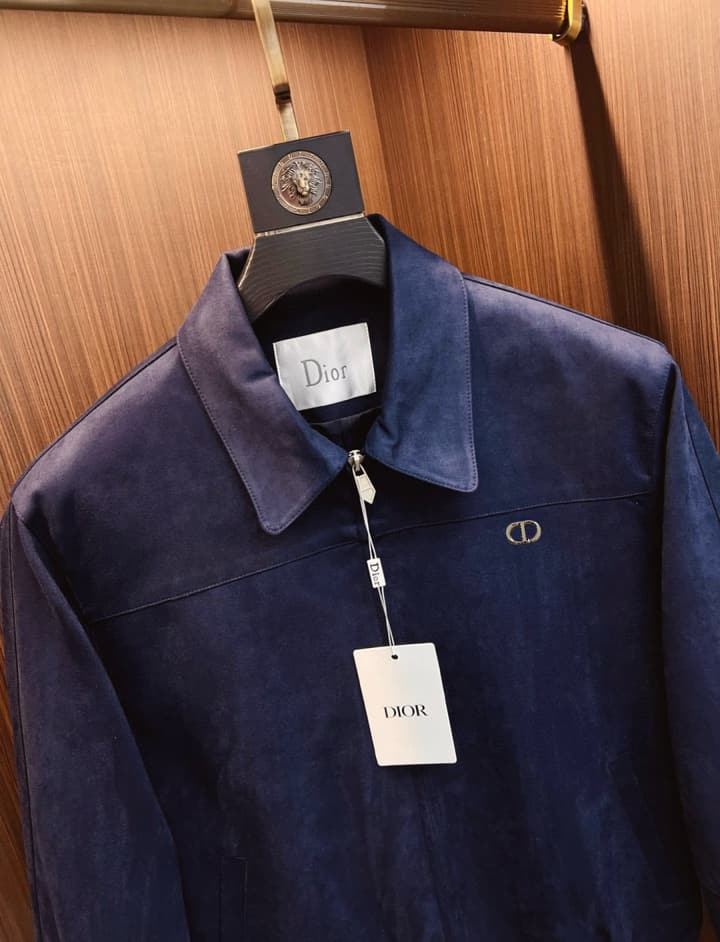 Dior Classic Men's Suede Bomber Jacket in Cognac Brown Suede Jacket