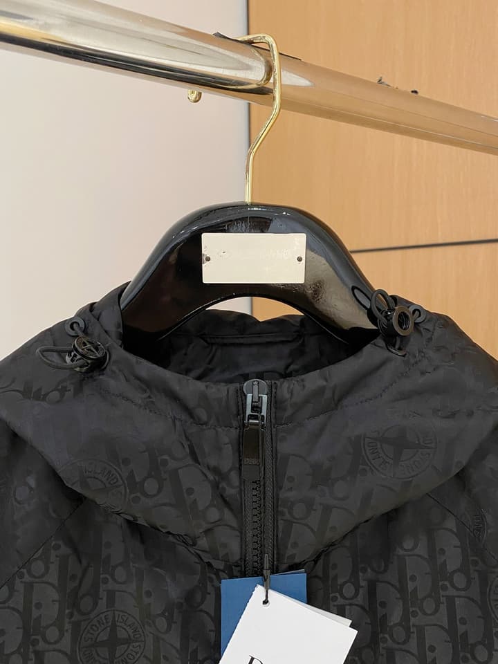 Dior New Runway Collection Jacket in Dark Gray Oblique Hooded Jacket
