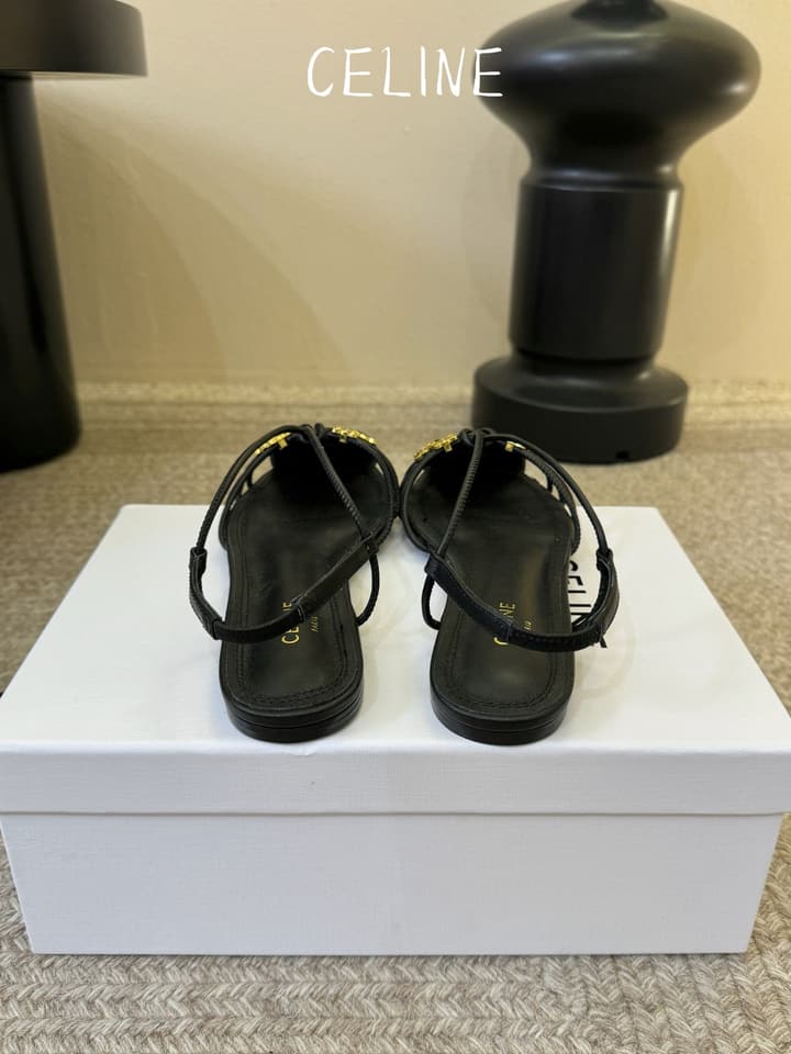 Celine Triomphe Ankle Strap Sandals – Spring/Summer Collection in Black