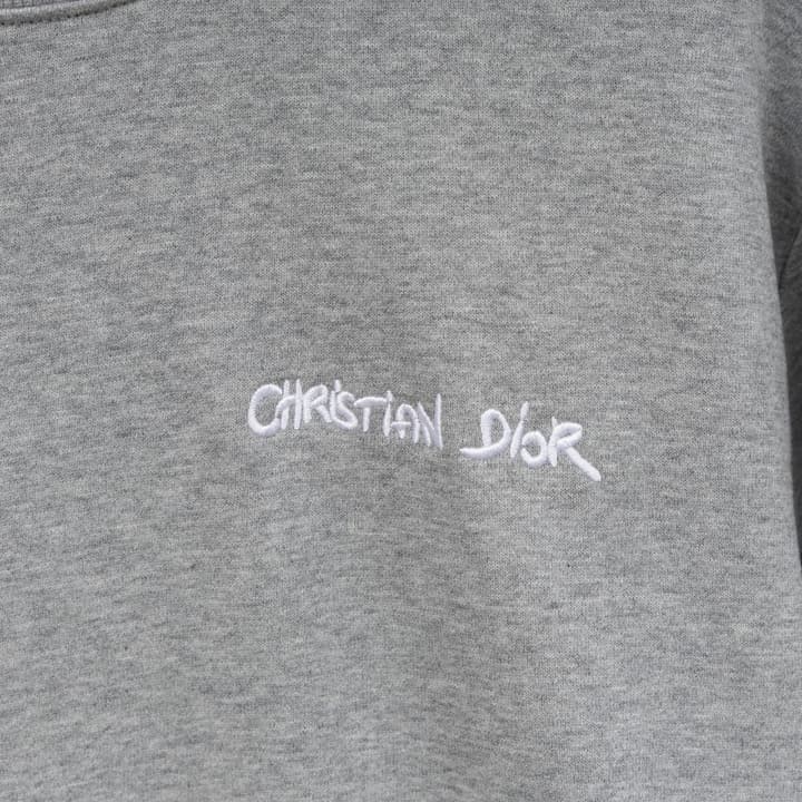 Dior Embroidered Script Logo Crewneck Sweatshirt
