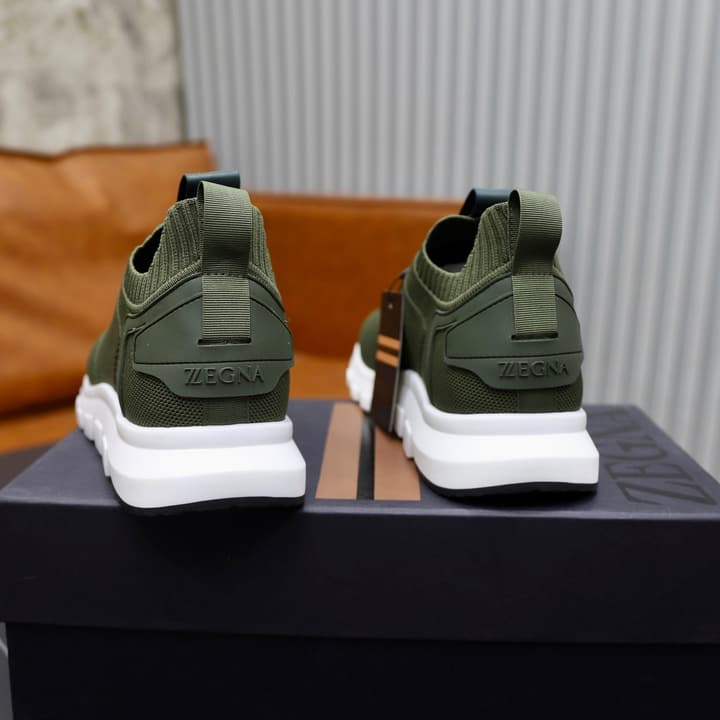 Zegna Flyknit Sneakers in Solid Black Knit
