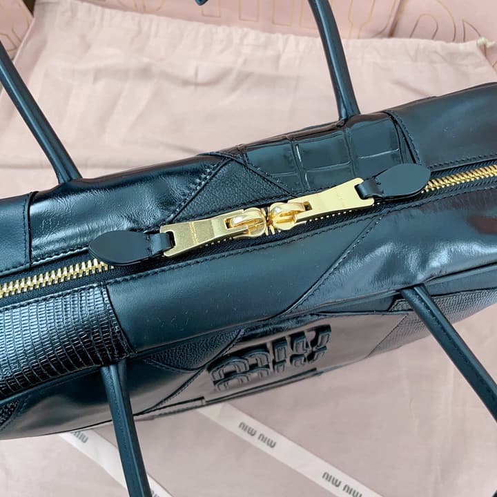 Miu Miu Patchwork Briefcase in Brown Patchwork