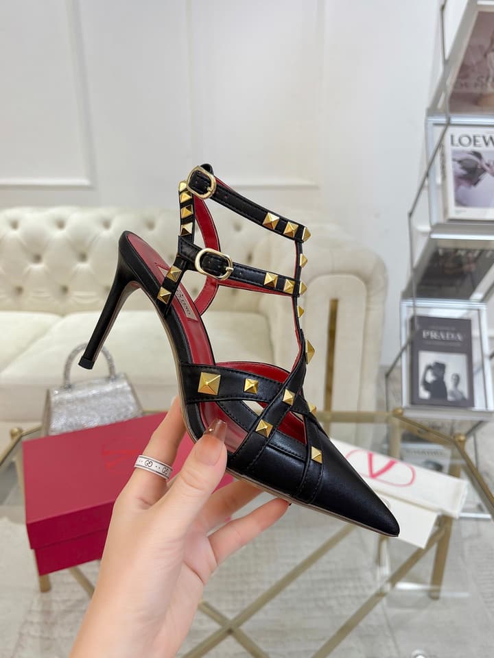 Valentino Studded Cut-Out High-Heeled Sandals – 26SS in Pink