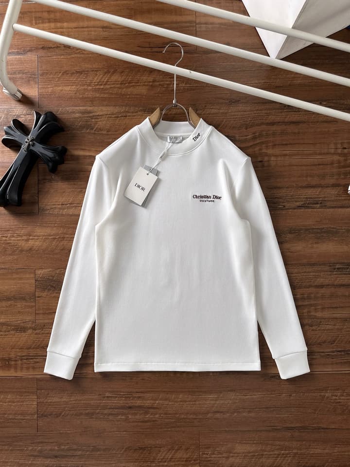 Dior Fashion Casual Long Sleeve T-Shirt – 2025FW in Classic Black