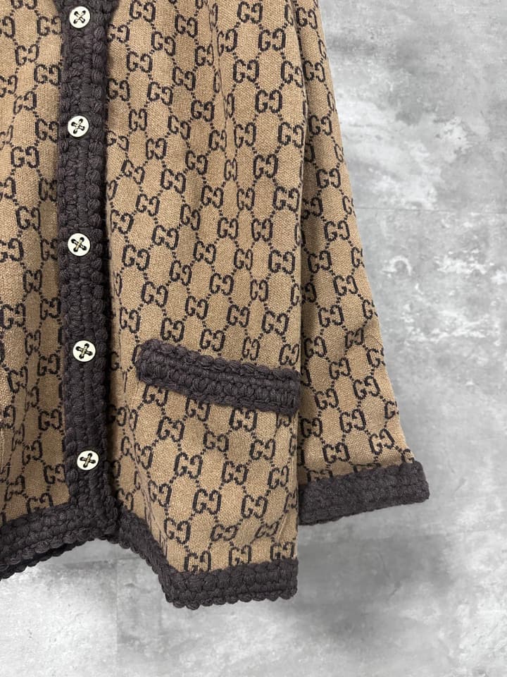 Gucci GG Logo Wool Cardigan – 25SS