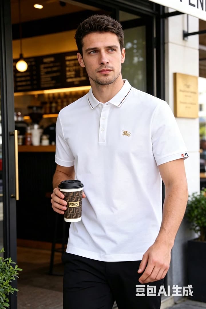 Burberry Embroidered Logo Piqué Cotton Polo Shirt – 2026SS in Dark Grey